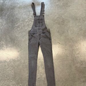 Abercrombie & Fitch Cotton Grey Skinny Denim Overalls